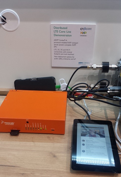 ARM Cortex-A processor-enabled NXP compact server hosting a complete 3GPP EPC.