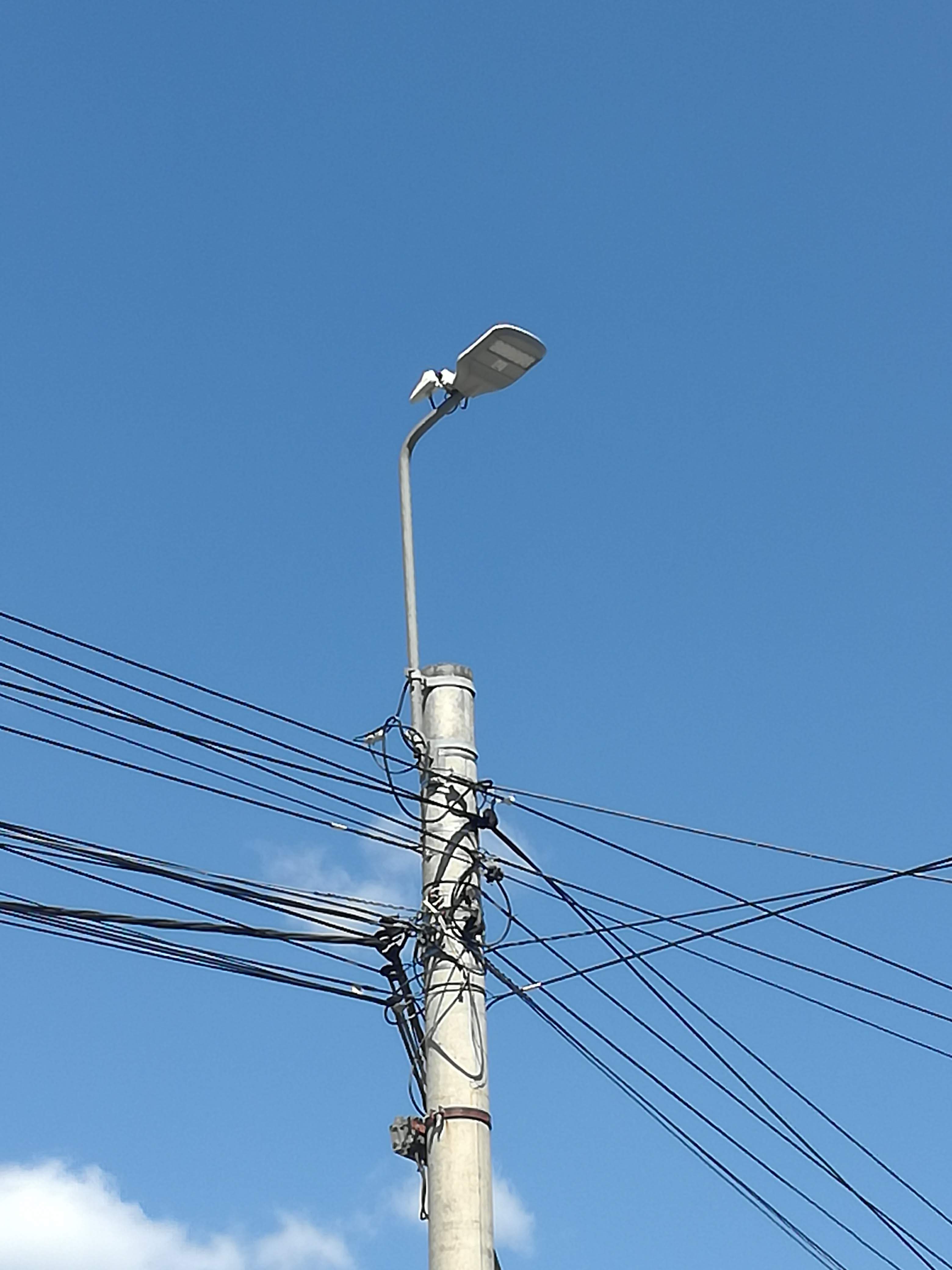 LED street light with LoRaWan module on top